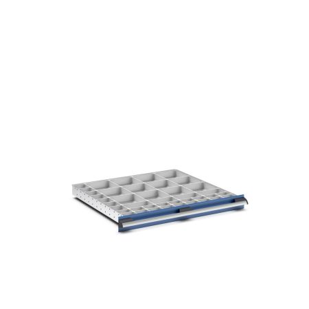 cubio Sortiment mit 41 Boxen BxTxH: 800x750x50mm - Kunststoff / RAL 7035