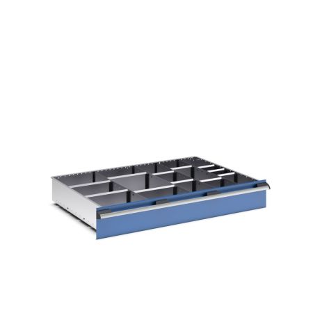 cubio Sortiment mit 18 Trennwänden 4x Trennwand/14x Steckwand - BxTxH: 1050x750x127mm - verzinkt