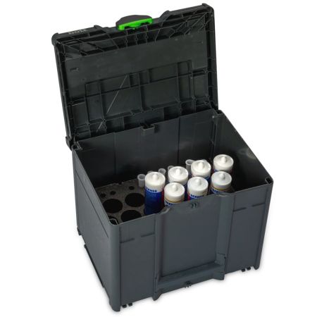 bott Systainer³ M 337 mit Kartuscheneinsatz für 22 Kartuschen - BxTxH: 396x296x337mm - Kunststoff / RAL 7016