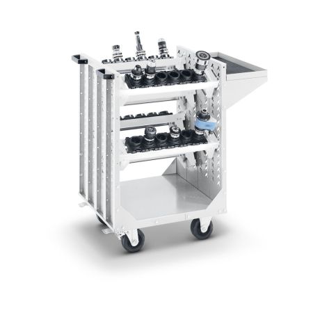 CNC Transportwagen für 12 Werkzeugträger BxTxH: 670x600x980mm - RAL 7035