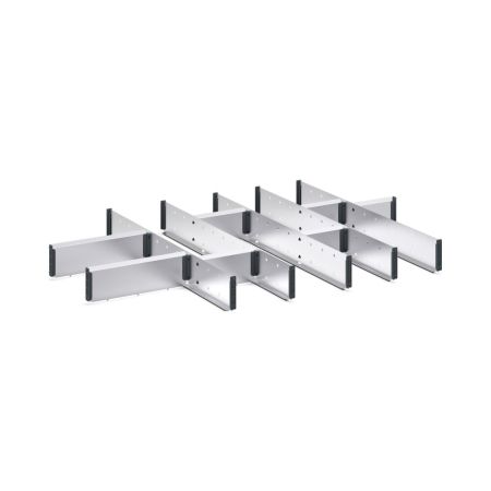 cubio Sortiment mit 12 Trennwänden 5x Trennwand/7x Steckwand - BxTxH: 1050x750x77mm - verzinkt