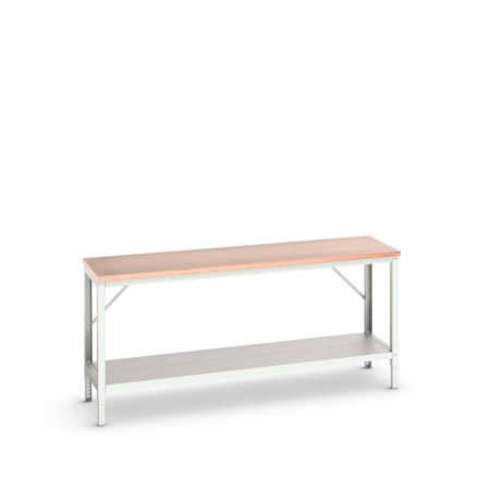 verso Werkbank (Multiplex-Platte) mit Ablageboden - BxTxH: 2000x600x780mm - RAL 7035