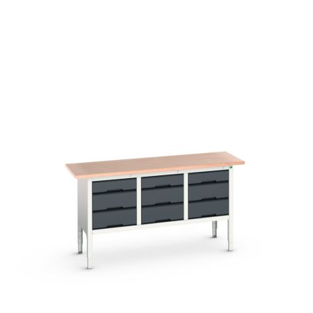 verso Kastenwerkbank (Multiplex-Platte) mit 6 Schubladen BxTxH: 1750x600x830-930mm